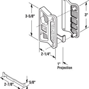 Prime-Line A 201 Sliding Screen Door Handle with Long Latch, Black