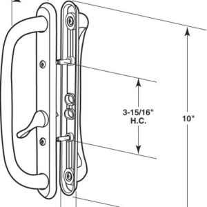 Prime-Line C 1288 White Diecast Sliding Door Handle Set with 10 Inch Pull (Single Pack)