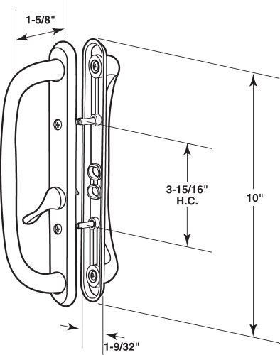 Prime-Line C 1288 White Diecast Sliding Door Handle Set with 10 Inch Pull (Single Pack)