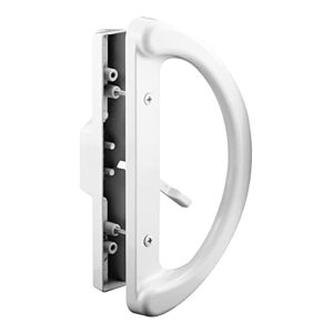 prime-line c 1225 sliding patio door handle set – replace old or damaged door handles quickly and easily – white diecast, mortise style, non-keyed (fits 3-15/16” hole spacing)