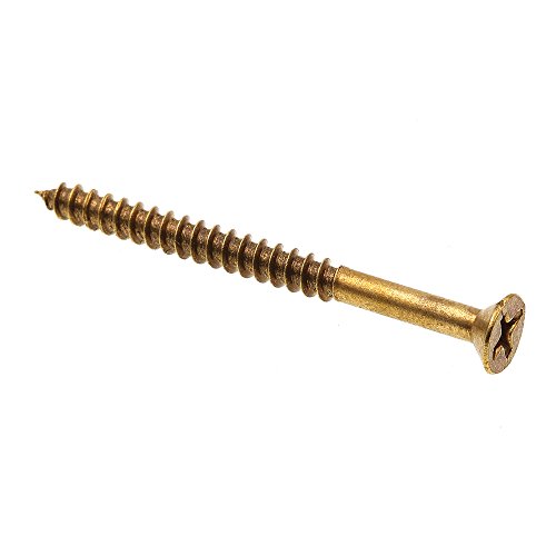 Prime-Line 9035337 Wood Screw, Flat Head Phillips, #8 X 2 in, Solid Brass, Pack of 20