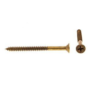 Prime-Line 9035337 Wood Screw, Flat Head Phillips, #8 X 2 in, Solid Brass, Pack of 20