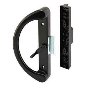 prime-line c 1238 sliding door clamp latch, reverse hook, 4-15/16 inch, black handle set