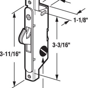 Prime-Line E 2119 Mortise Lock, Auto Latch, Round Face, Steel, Adams Rite