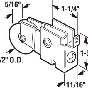 Prime-Line D 1511 Sliding Door Roller Assembly with 1-1/2 inch Nylon Ball Bearing