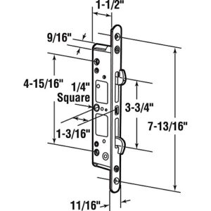 Prime-Line E 2192 7/32 Inch Square Drive Multi Point Sliding Door Mortise Latch (Single Pack)