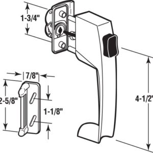 Prime-Line, K 5071 Push Button Latch w/ Tie Down, Single Unit, Black – Designed to Accommodate Multiple Surfaces, Complete with Night Lock, Contemporary Design