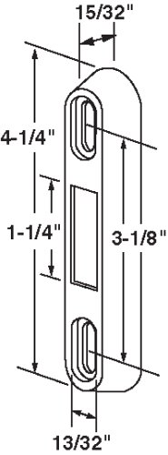 Prime-Line E 2125 3-1/8 inch, Diecast, Aluminum Finish Sliding Patio Door Keeper , Zinc