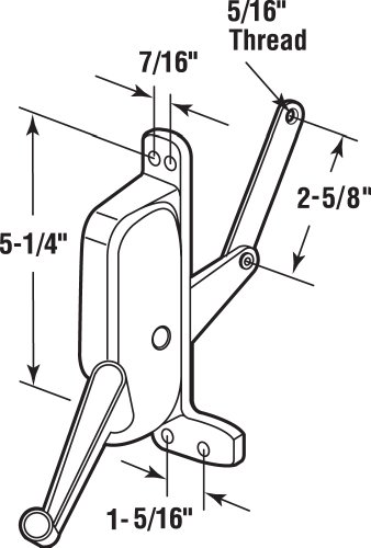 Prime-Line H 3669 Awning Window Operator, Left Hand, Pan American, Aluminum