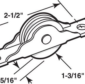 Prime-Line N 6686 Closet Door Roller with 1-3/16 inch Steel Ball Bearing Wheel (2-pack)