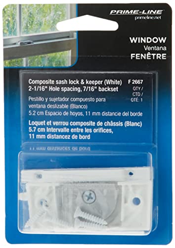 Prime-Line F 2667 Window Sash Lock for Vinyl Windows, White