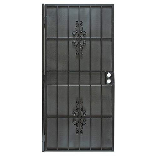 Prime-Line 3853BK3068-WF Flagstaff Economy Steel Security Door, Black (3.00-6.08) with Wooden Shipping Frame