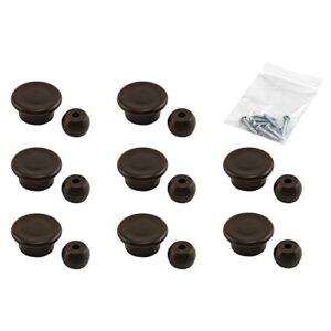 Prime-Line MP75757 7/8 inch Chocolate Brown Plastic Swivel Floor Protector Sliders for Chair Feet/Furniture Legs (Set of 8)