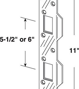 Defender Security Satin Nickel U 10827 Door Reinforcement Lock –3” Stop & U 10385 Prime Line Door Strike, for Use with 5-1/2 in and 6 in Hole Spacing's On Dead Latch and Deadbolt, Steel, Satin Nickel