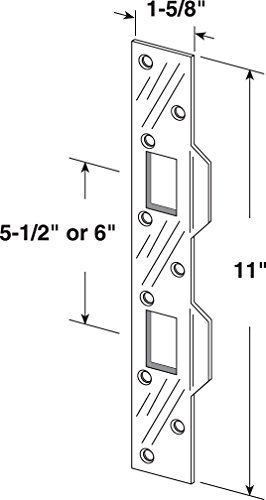 Defender Security Satin Nickel U 10827 Door Reinforcement Lock –3” Stop & U 10385 Prime Line Door Strike, for Use with 5-1/2 in and 6 in Hole Spacing's On Dead Latch and Deadbolt, Steel, Satin Nickel