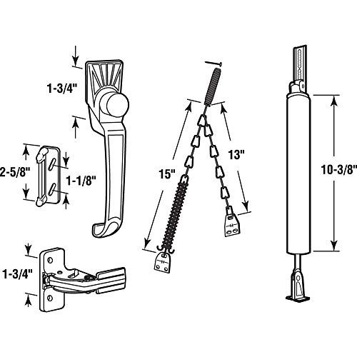 PRIME-LINE Storm/Screen Door Closer Kit, 1-3/4 in. Hole Center Handle, Steel and Diecast Constructed Components, Standard Duty Screen Door Closer, 1 Kit (K 5488)