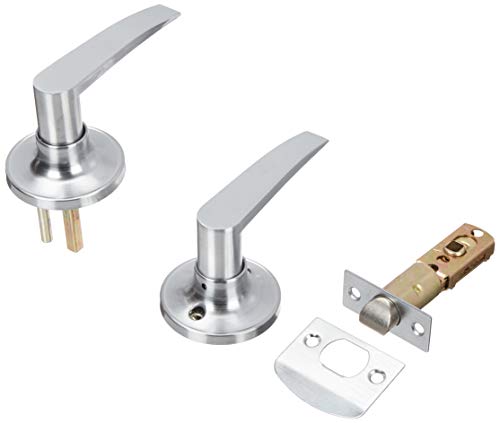 Prime-Line MP65250 Passage Lever, Fits 2-3/8in and 2-3/4in Backset, Satin Chrome, ADA, (1 set)