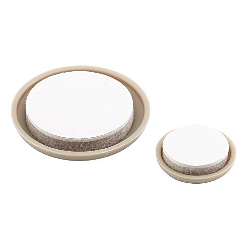 Prime-Line MP752901 inch and 1-3/4 inch Adhesive Round Beige Plastic Sliders for Table and Chairs (20-Pack)