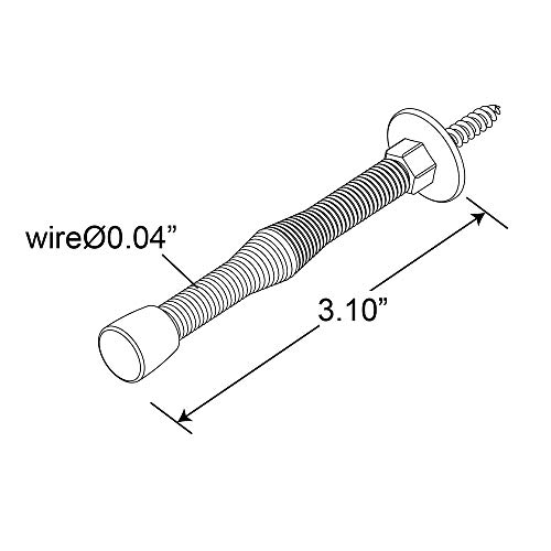 Prime-Line MP10112 Door Stop, Spring Steel, Satin Nickel, Rubber Tip, Baseboard Mount, (10-pack)