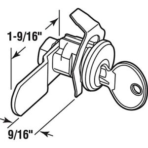 Prime-Line MP4299 Mailbox, 1-9/16 Reach, Diecast Construction, Nickel Plated Finish, 1 Cam, Locks Counter Clockwise Rotation, (single pack)