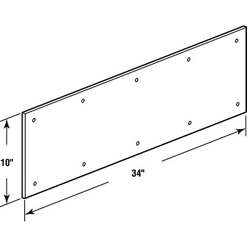 Prime-Line J 4965 Door Kick plate, 10 inch x 34 inch, Satin Aluminum, (single pack)