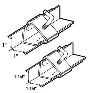 Prime-Line U 11310 Bed Frame Rail Clamp Kit, Fits 1 inch and 1-1/4 inch Frames, Steel Construction, Zinc Plated, 2 Sets