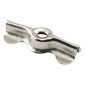 prime-line l 5939 double wing flush clip, 1-11/16 inch x 3/4 in, stamped steel, nickel plated finish, pack of 4