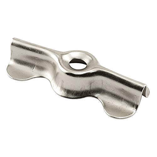 Prime-Line L 5939 Double Wing Flush Clip, 1-11/16 inch x 3/4 in, Stamped Steel, Nickel Plated Finish, Pack of 4