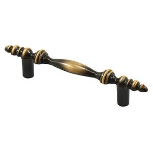 prime-line u 11283 cabinet drawer pull, 3 inch hole centers, diecast construction, antique brass-plated finish