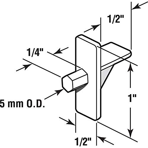 Prime-Line EP 9383 Shelf Support Pegs, 5mm. Diameter, Plastic, White (Pack of 12)