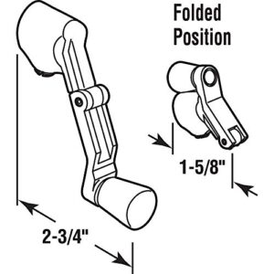 Prime-Line H 4318 Operator Folding Crank Handle, 11/32 inch, White Painted Finish, Split Shaft, Pack of 6