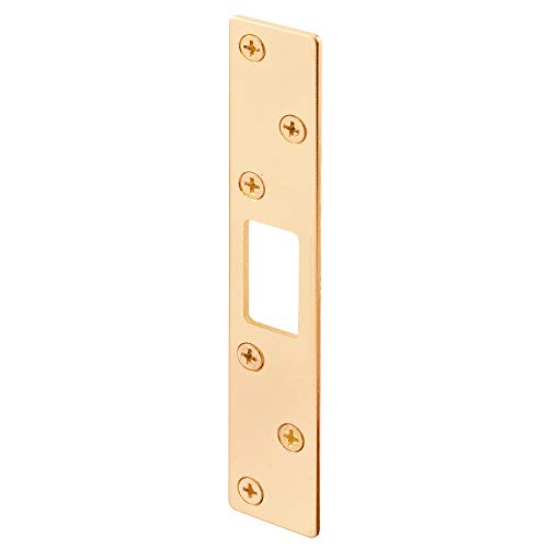 Prime-Line MP9535 Heavy Duty Security Door Deadbolt Strike, Stamped Steel, Polish Brass-Plated Finish, (3-pack)