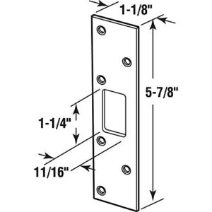 Prime-Line MP9535 Heavy Duty Security Door Deadbolt Strike, Stamped Steel, Polish Brass-Plated Finish, (3-pack)