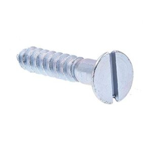 prime-line 9199972 wood screws, flat head, slotted drive, #12 x 1-1/4 in, zinc plated steel, (50-pack)