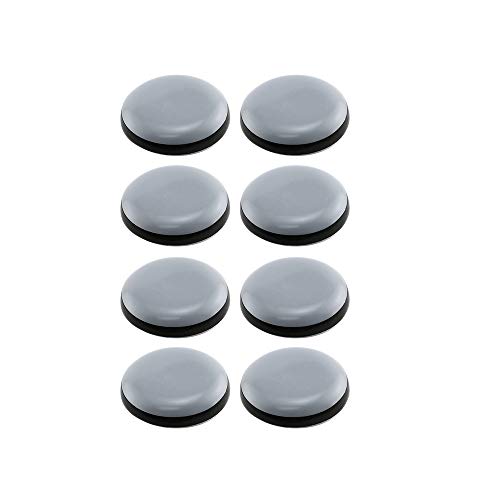 Prime-Line MP75108 1 inch Gray/Black Plastic Round Self-Stick Permanent Furniture Sliders (8-Pack)