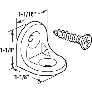 Prime-Line EP 16078 Shelf Bracing, 3/16 inch, Plastic Construction, White in Color, w/Fasteners, (2-pack)