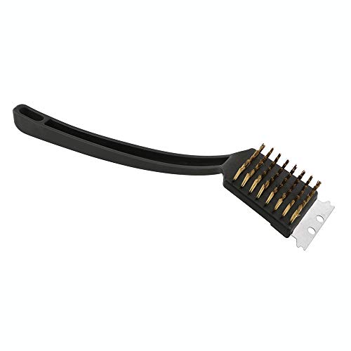 Prime-Line MP46650 BBQ Cleaning Brush with Steel Scraper, Molded Black Plastic Long-Reach Handle, (2-pack)