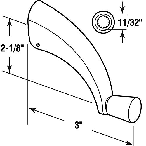 Prime-Line H 4316 Operator Folding Crank Handle, 11/32 in, White Enamel Finish, Low-Profile, (2-pack)