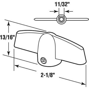 Prime-Line H 4279 Casement Operator Tee Handle, White, 11/32 inch Bore, Fits Truth Hardware, Pack of 4