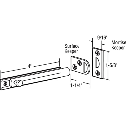 Prime-Line U 11448 Surface Bolt, Matte Black