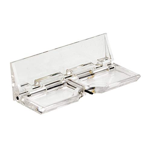 Prime-Line MP4124 Glass Surface Lock, 3-1/16 inch Clear Lucite Construction, 2-Piece Hinged Assembly, (single pack)