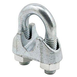 prime-line gd 12157 garage door cable clamps, 1/4 inch, galvanized, w/fasteners, (2-pack)