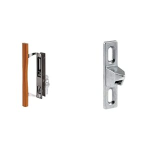 prime-line c 1032 keyed sliding glass door handle set – replace old or damaged door handles quickly and easily & slide-co 14504 sliding door keeper, 1/2 inch, chrome plated diecast