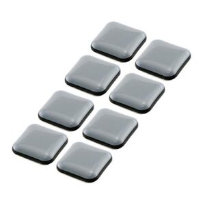 Prime-Line MP75308 15/16 inch Square Sliders, Black and Gray Plastic (8-Pack)