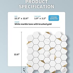 Art3d 10-Sheet Peel and Stick Backsplash for Kitchen Décor, Self-Adhesive Tile Hexagon Mosaic Tiles