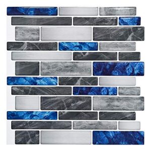 art3d 10-sheet premium self-adhesive kitchen backsplash tiles in marble, 12″x12″