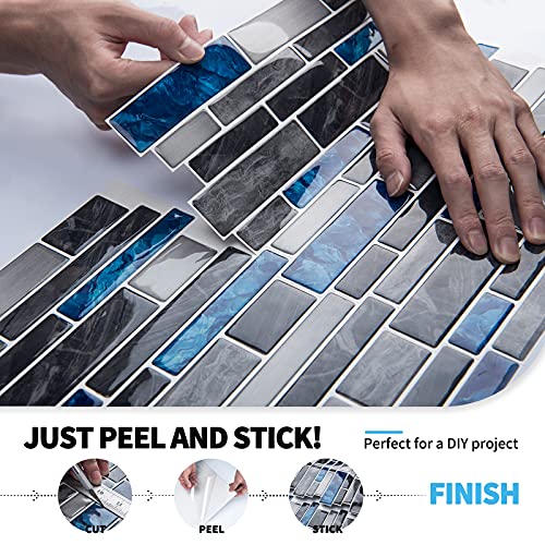 Art3d 10-Sheet Premium Self-Adhesive Kitchen Backsplash Tiles in Marble, 12"X12"