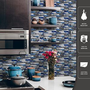 Art3d 10-Sheet Premium Self-Adhesive Kitchen Backsplash Tiles in Marble, 12"X12"