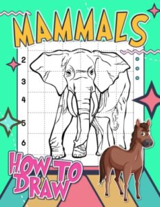 how to draw mammals: collection of lots of animals with 30 simple and basic illustrations to learn to draw | anti stress gifts | new year gifts | for beginners, kids and more