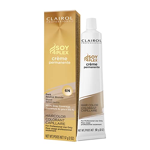 Clairol Professional Permanent Crème, 6n Dark Neutral Blonde, 2 oz (Pack of 1)